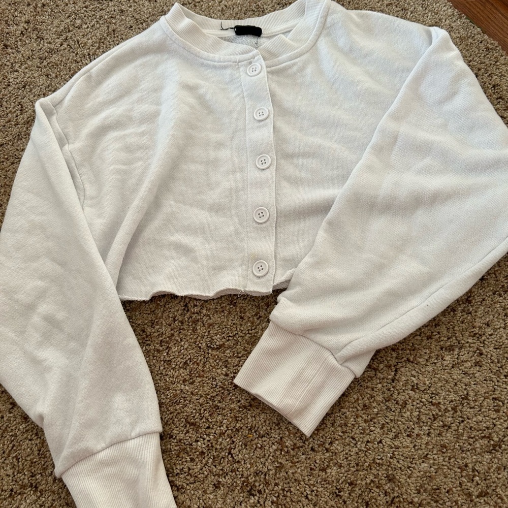 Cropped white button up from pacsun